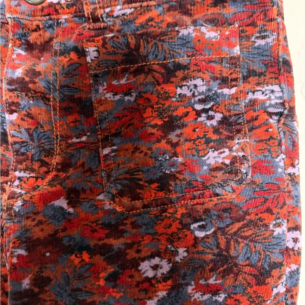 Pilcro & the Letterpress Size 29 High Rise Skinny Pants Floral Corduroy Stretchy - Picture 9 of 12